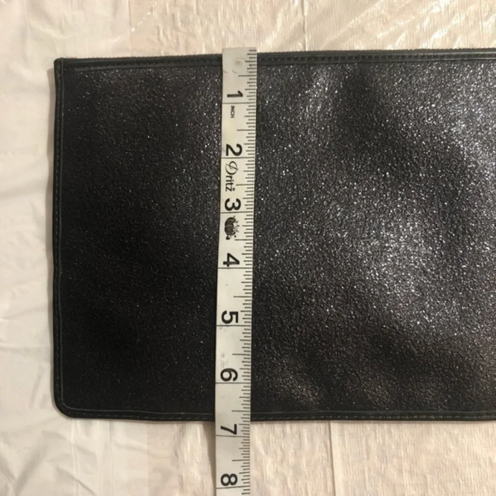 Coach black shimmer cosmetic bag case